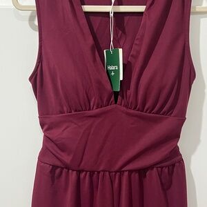NWT Halara V Neck Sleeveless Ruched Pocket Jumpsuit, Easy Peezy